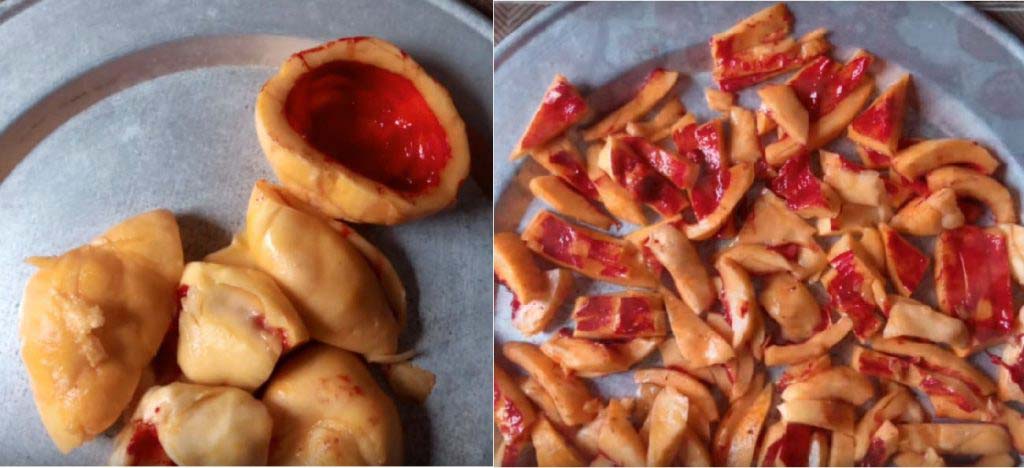 Sơ chế cơm gấc